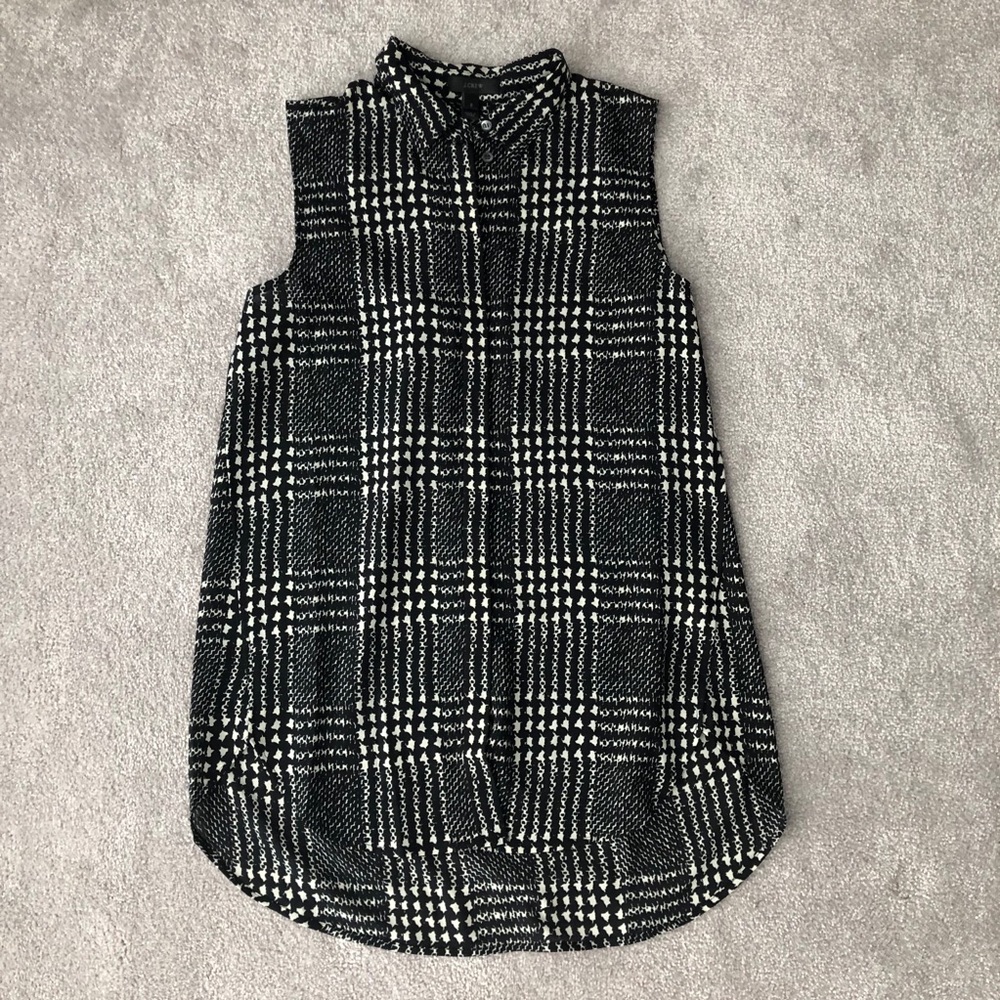 NWOT JCrew Button Down Bare Houndstooth Tunic